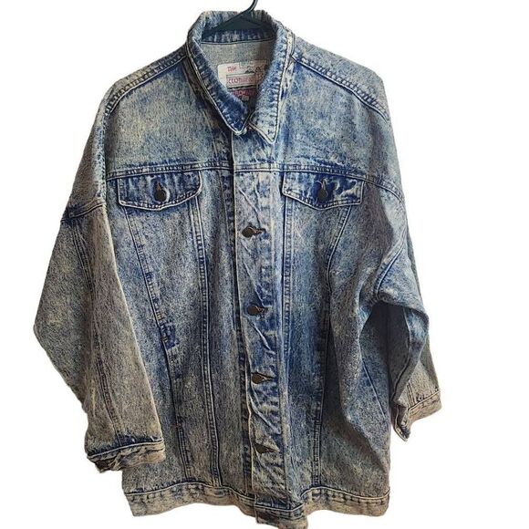 Vintage Acid Wash The Clothing Academy Oversized Large Denim Jacket - Picture 1 of 12